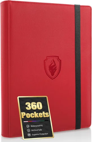 Vista 31 de Carpeta prémium de 9 bolsillos para tarjetas de 360 tarjetas, carpeta de tarjetas comerciales Fabmaker PU Sturdy Card Collection Album