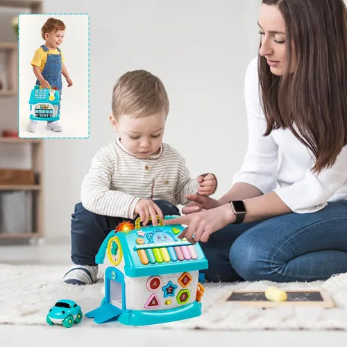 Vista 6 de Marstone Juguetes para bebés de 1 año para niños y niñas: juguetes para niños pequeños de 1 a 2 años, casa educativa 8 en 1 para regalo