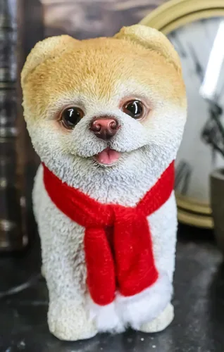 Vista 10 de Ebros Christmas Santa Boo - Estatua de perro de Pomerania más linda del mundo para mascotas, amigos de mascotas, perros coleccionables, figura