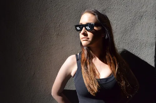 Vista 7 de Zesties Thug Life - Gafas de sol pixeladas - Trata con ellos!, Negro