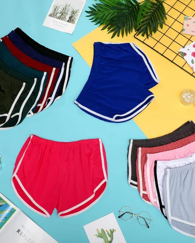Vista 3 de Lasnten Pantalones cortos de yoga para mujer, elásticos, transpirables, de poliéster, algodón, 14