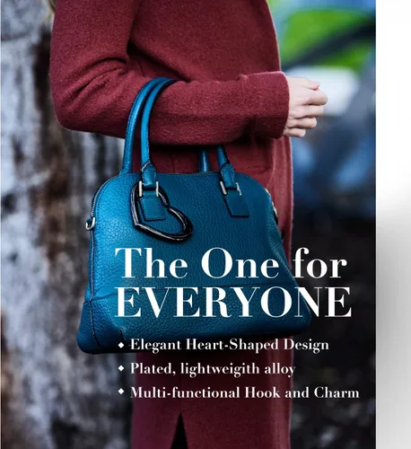 Vista 17 de FafaConcepts - Percha para bolso y accesorio para mujer en forma de corazón, Oro