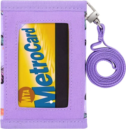 Vista 5 de Choco Mocha Carteras infantiles para niñas, púrpura, ((Butterfly-Purple), Cartera con cremallera