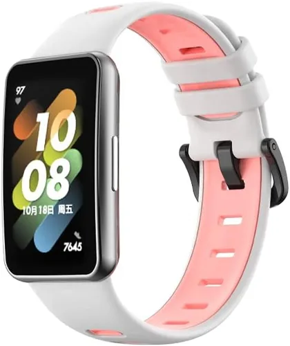 Vista 7 de Correa deportiva compatible con Huawei Band 7, KangPlus - Correa de repuesto deportiva de silicona ajustable y cómoda compatible con Huawei Band 7