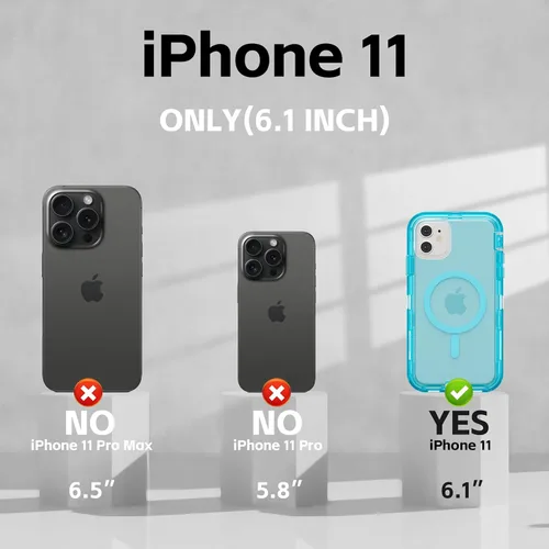 Vista 2 de Follaroma Funda para iPhone 11, Compatible con MagSafe, Fundas de Teléfono de Protección Resistente a Prueba de Golpes de Servicio Pesado