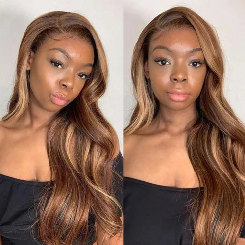 Vista 7 de Peluca Rubia Miel Cabello Humano Body Wave 13x6 Encaje Frontal Pelucas de Cabello Humano Para Mujeres Negras 22 Pulgadas