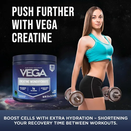 Vista 8 de Vega Monohidrato de creatina micronizada en polvo, sin sabor, 0.18 oz de creatina vegana pura para hombres y mujeres, fuerza, rendimiento