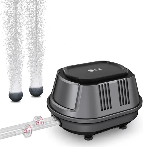 Vista 8 de AquaMiracle Aquarium Air Pump 3W/6W/10W, Super Quiet Powerful Fish Tank Air Pump with Double-Layer Sound Insulation, Adjustable Pond Aerator Pump
