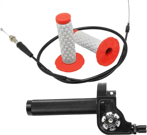 Vista 5 de Asamblea del acelerador de motocicleta de 0.866 in CNC de aluminio Twist Throttle Grips con cable del acelerador y agarre del manillar para CRF50