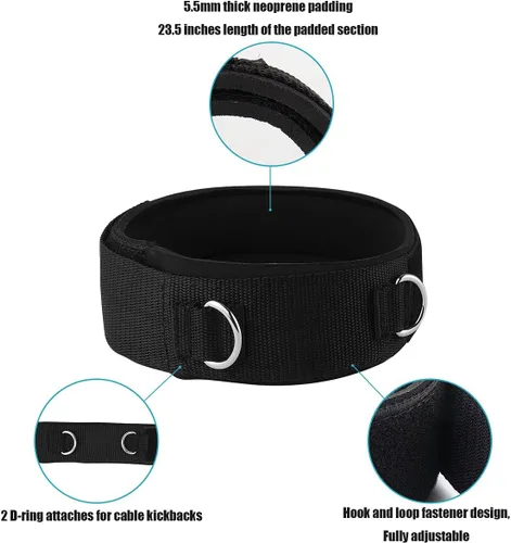 Vista 6 de 1 par de correas para muslos de neopreno acolchadas, mancuernas ajustables para piernas para entrenamiento de fuerza Fitness, ejercicio de velocidad