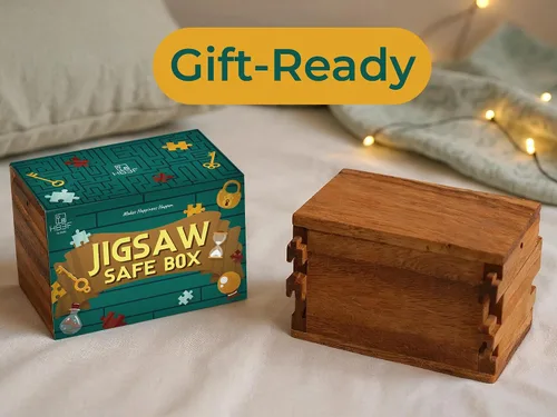 Vista 6 de BSIRI Caja de seguridad para rompecabezas, caja de rompecabezas secreta de madera con compartimentos ocultos, misterio ideal, caja de joyería