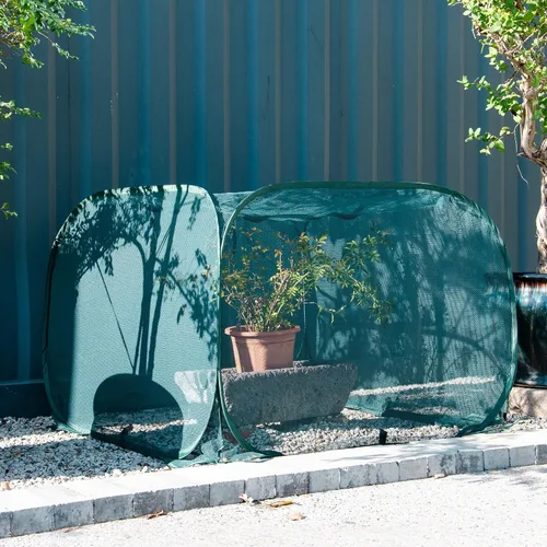 Vista 7 de ANC POP Cubierta de malla desplegable para plantas, 40 x 40 x 30 pulgadas, protector de plantas para jardín elevado y cama de flores, jaula