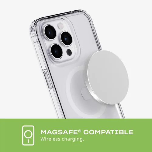Vista 5 de tech21 Evo - Funda transparente para iPhone 15 Pro Max, compatible con MagSafe, funda de protección contra impactos, transparente