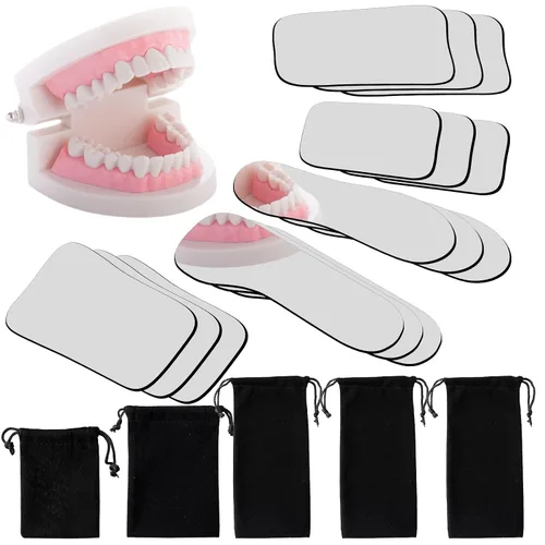 Vista 8 de 5 Piezas Espejo Dental Intraoral Reflector Oclusal para Fotografía Intraoral Espejo de 2 Lados Vidrio Plateado Intraoral para Foto Dental