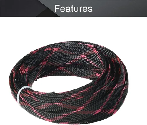 Vista 3 de Othmro Cable protector de cable expandible de PET de 16.4 pies, cable de tubo de telar de 0.39 pulgadas de ancho, funda flexible de malla de alambre