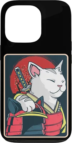 Vista 10 de Arte de gato japonés para iPhone 16 - Espada Katana - Anime Ninja Cat - Funda Catzilla