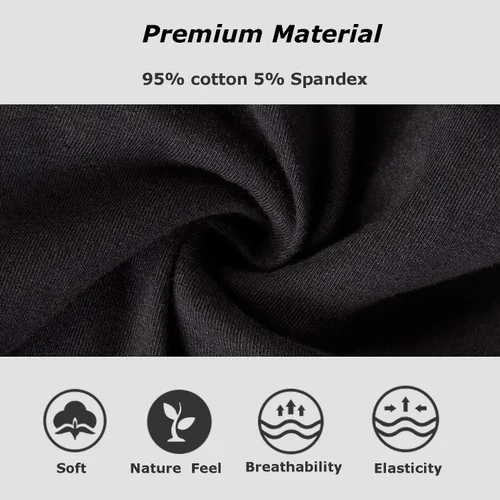 Vista 3 de Robesbon Calzoncillos tipo bóxer de algodón transpirable para hombre, paquete de ropa interior elástica suave