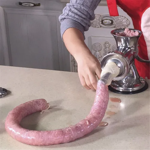 Vista 4 de Tubo seco de la cubierta de la salchicha del cerdo de las tripas comestibles del colágeno para la máquina del fabricante de la salchicha, 14m28m m