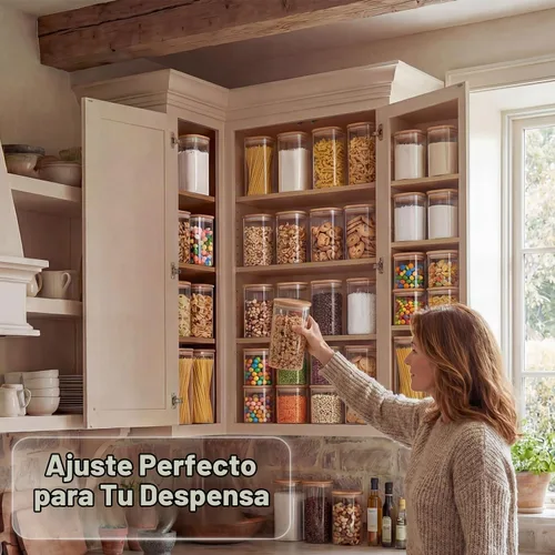 Vista 5 de 37oz 4PCS Frascos de almacenamiento de vidrio con tapas, tarros de vidrio con tapas para despensa, recipiente cuadrado para galletas, nueces