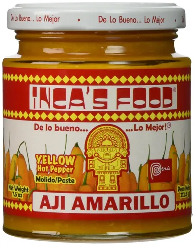 Vista 6 de Pasta Aji Amarillo Inca's Food - Pasta de pimienta amarilla caliente, tarro de 7.5 oz - Producto del Perú