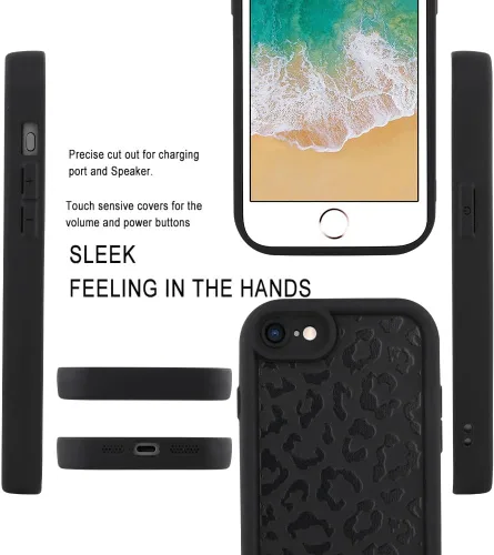 Vista 4 de MOWIME Funda compatible con iPhone 7/8/SE 2020, estampado de guepardo, a prueba de golpes, funda protectora de TPU suave para mujeres y niñas, funda