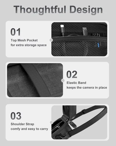 Vista 5 de ProCase Funda rígida para cámara digital 4K para VJIANGER, JGIPL, Duluvulu, Zostuic, Oiadek, Lecnippy, accesorios de cámara NIKICAM, bolsa