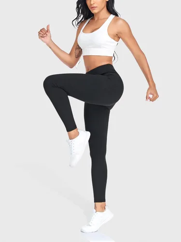 Vista 3 de IBL Leggings suaves para mujer con bolsillos de 27 pulgadas, pantalones de compresión de cintura alta para entrenamiento y yoga