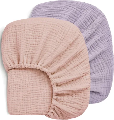 Vista 29 de Pro Goleem Sábanas de muselina para cuna, para niños y niñas, suaves, transpirables, de algodón neutro, para colchón estándar de cuna y colchón de 1