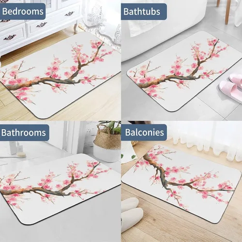 Vista 5 de Tapete de barro de diatomea de alta calidad, suave, súper absorbente con parte inferior antideslizante para baño, tocador, habitación de invitados