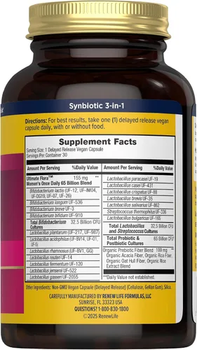Vista 2 de Renew Life Ultimate Flora Probiótico para mujer 65 mil millones de UFC