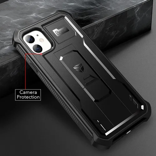 Vista 7 de Dexnor Funda para iPhone 11, [Protector de pantalla y soporte integrados] Protección de grado militar resistente a prueba de golpes, 6.1 pulgadas