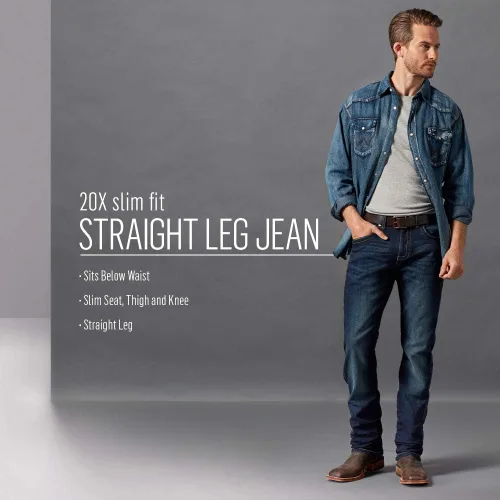 Vista 5 de Wrangler Jeans de pierna recta para hombre 20X Rankin
