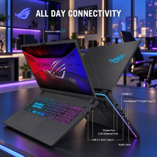Vista 8 de ASUS Portátil para juegos ROG Strix G18 de 18", GeForce RTX 5080