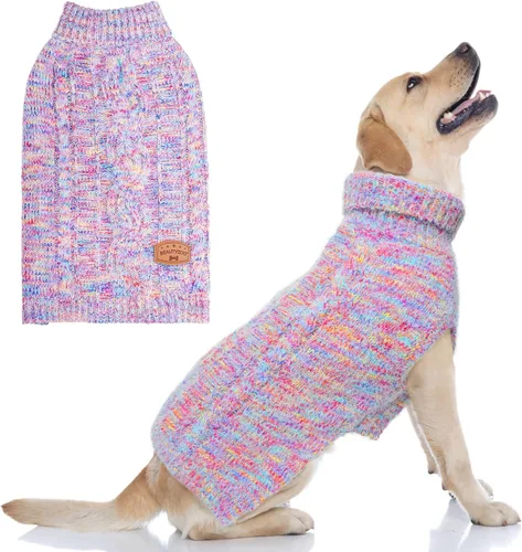 Vista 21 de BEAUTYZOO Suéteres de perro para perros pequeños, ropa de punto con agujero Pompones beige