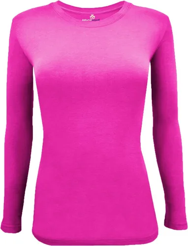 Vista 67 de Natural Uniforms Camiseta Under Scrub para mujer, cuello redondo, manga larga, paquete de 3, paquete múltiple de 3