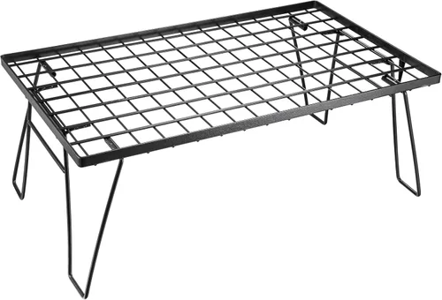 Vista 9 de CAMPINGMOON Estante de almacenamiento apilable multiusos plegable, chapado en acero negro