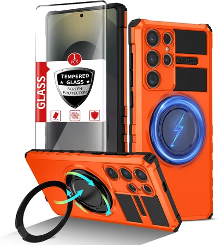 Vista 21 de Funda magnética para Samsung Galaxy Note 20 Ultra compatible con carga inalámbrica MagSafe, con 1 protector de pantalla, anillo de soporte integrado