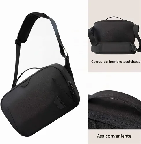 Vista 5 de BAGSMART Bolsa de lona para cámara, resistente al agua antirrobo para Negro