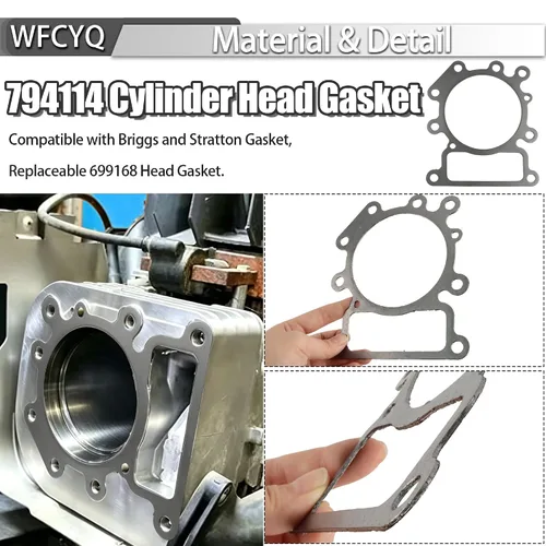Vista 3 de Repuesto 794114 699168 Junta de culata compatible con Briggs y Stratton Fits for 699168 31F707 31F775 31F777 31M777 33M677 33M777 33M977 331707