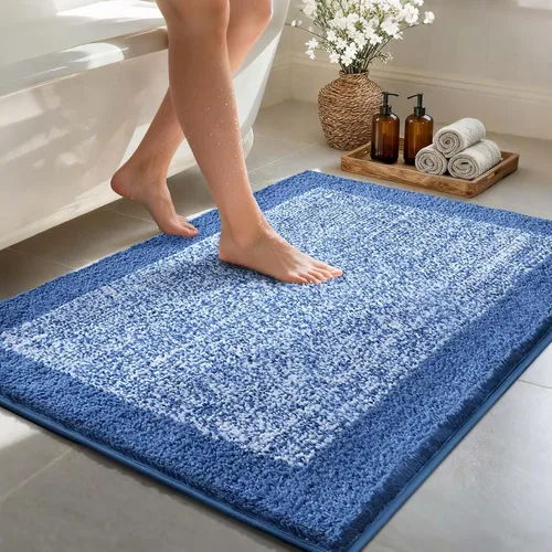 Vista 86 de Alfombras de baño de 17 x 24 pulgadas, antideslizantes, lavables, color gris, para bañera, tapete de baño para baño, tapete suave y absorbente