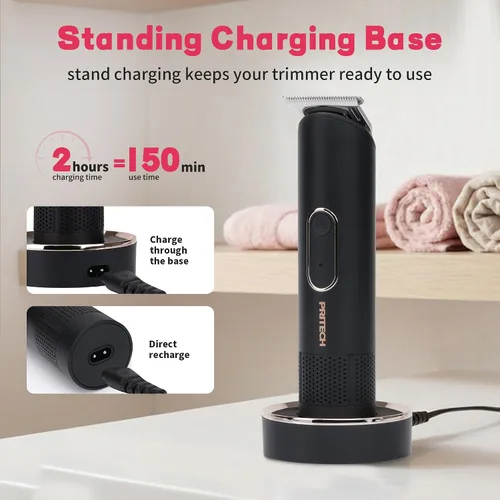 Vista 5 de PRITECH Recortadora de pelo Pubic para mujer, recortadora de bikini recargable para mujer, cabello púbico, uso húmedo y seco, afeitadora eléctrica
