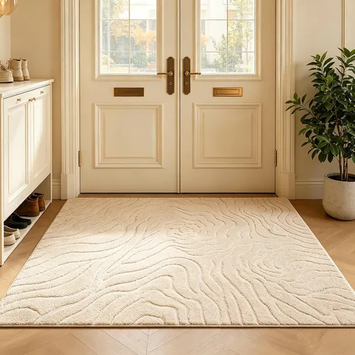 Vista 26 de UKELER Tapete antideslizante para puerta, alfombras de acento modernas para entrada, estilo romántico campestre americano, alfombras de algodón