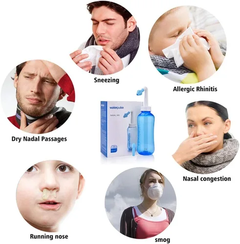Vista 6 de Carllg Neti Pot - Botella de lavado de riego nasal con sal de enjuague sinusal para adultos y niños (botella de 10.1 fl oz con 30 paquetes de sal)