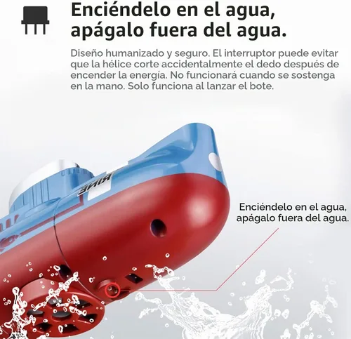 Vista 7 de GoolRC Mini submarino RC, LSRC-SMI barco de control remoto impermeable buceo juguete (azul)