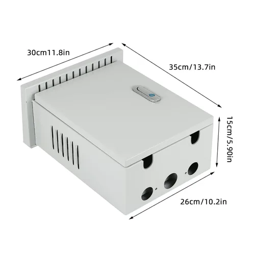Vista 3 de Panel de toma de corriente temporal, caja de toma de corriente RV con 20 amperios, 30 amperios, receptáculo de 50 amperios instalado, cerrado
