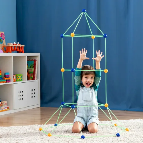 Vista 3 de Kit de Construcción de Fuertes para Niños Archikitt InnovaGoods 85 Piezas