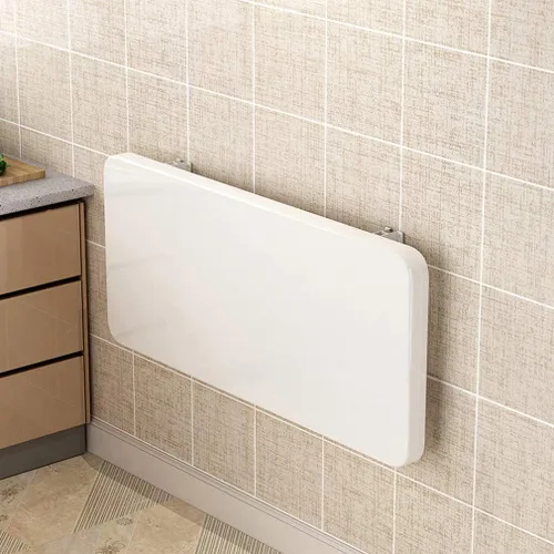 Vista 2 de Mesa de comedor plegable para uso doméstico, tamaño pequeño, para cocina y apartamento en la pared, mesa de trabajo flotante para ordenador, estante