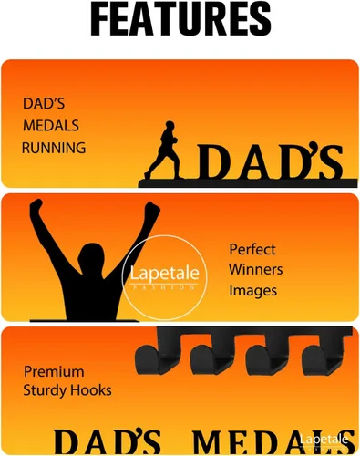 Vista 4 de Medal Hanger Display Rack-Wall Mount Steel for 63+ Medals Easy to Install