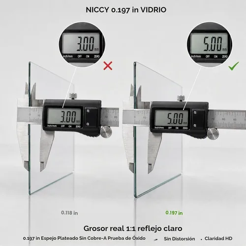 Vista 5 de Niccy Espejos de baño LED redondos, espejo retroiluminado con marco negro