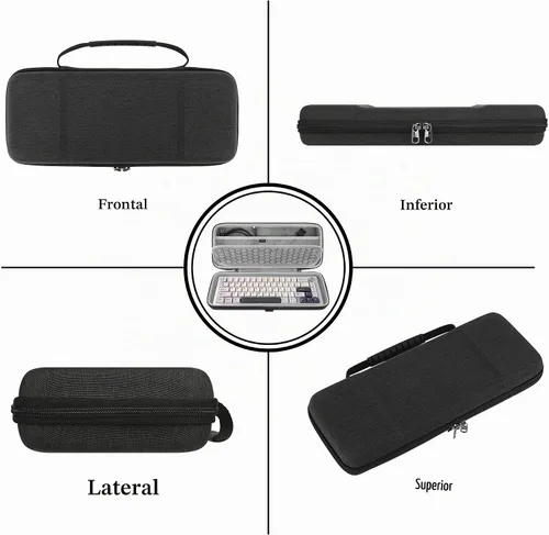Vista 4 de Geekria - Funda de teclado compacta al 65 %, funda rígida de transporte de viaje para teclado compacto de 68 teclas, compatible con Keychron K6/K6